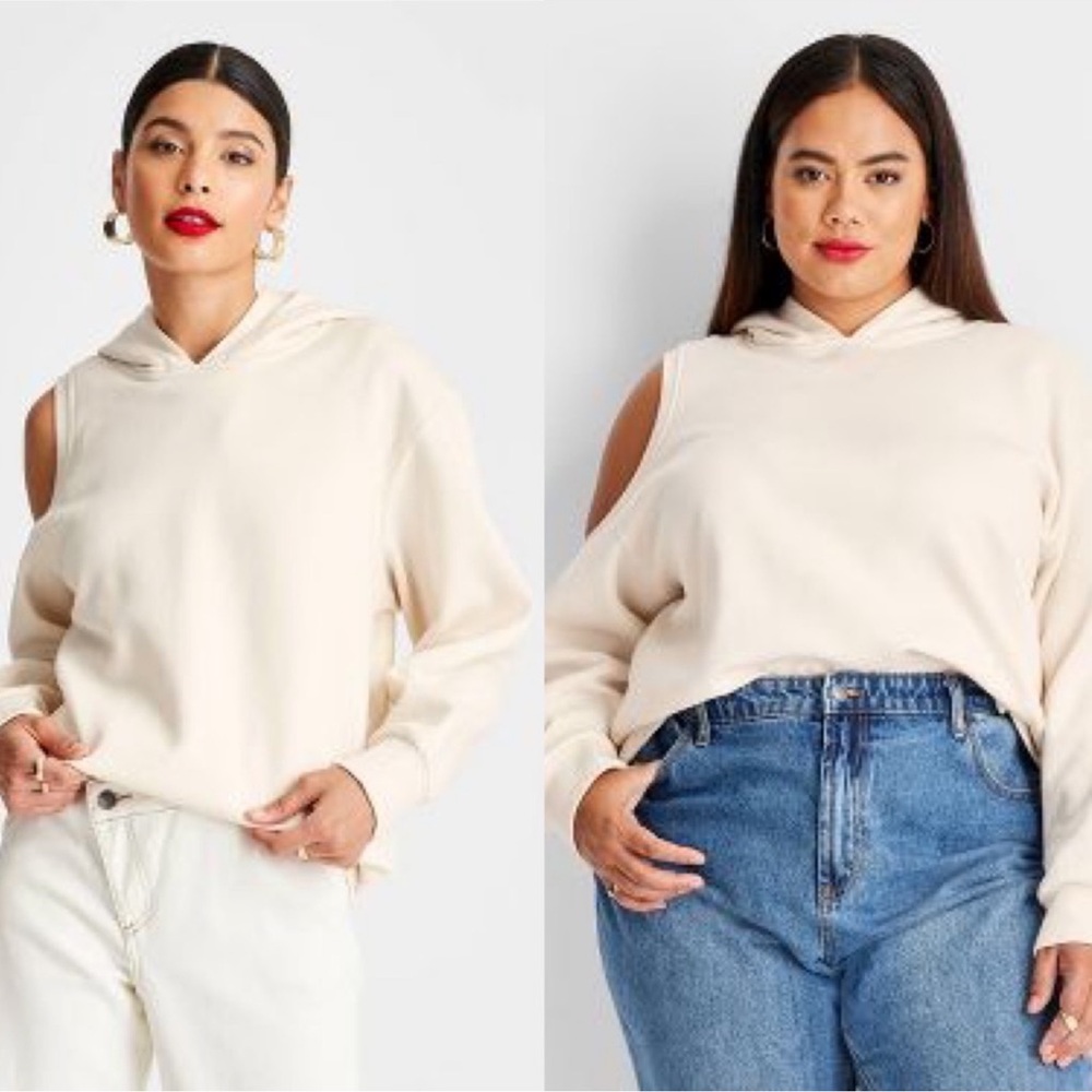 Women's Cream Hoodie Sweatshirt